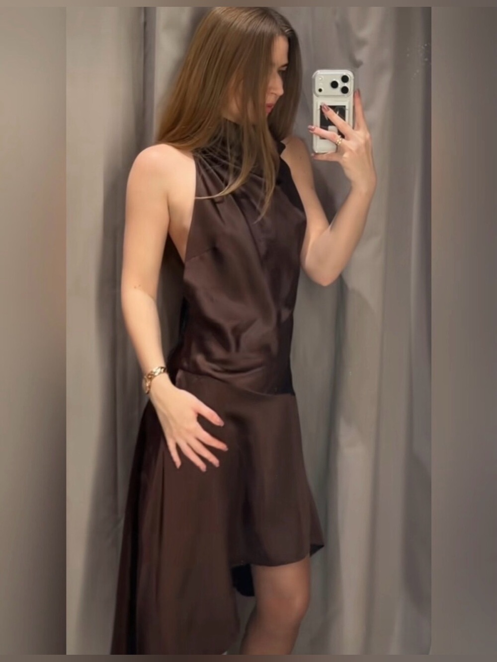 🔥🔥Zara  Satin Halter Midi lace  Dress